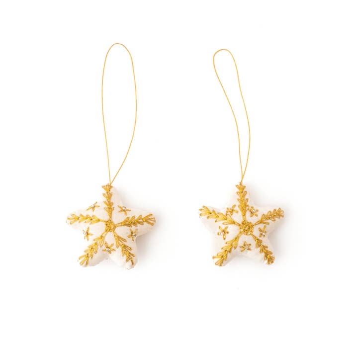 Embroidered Stars Gold, Set of 2 in a Box for wholesale by Others Trade for Hope