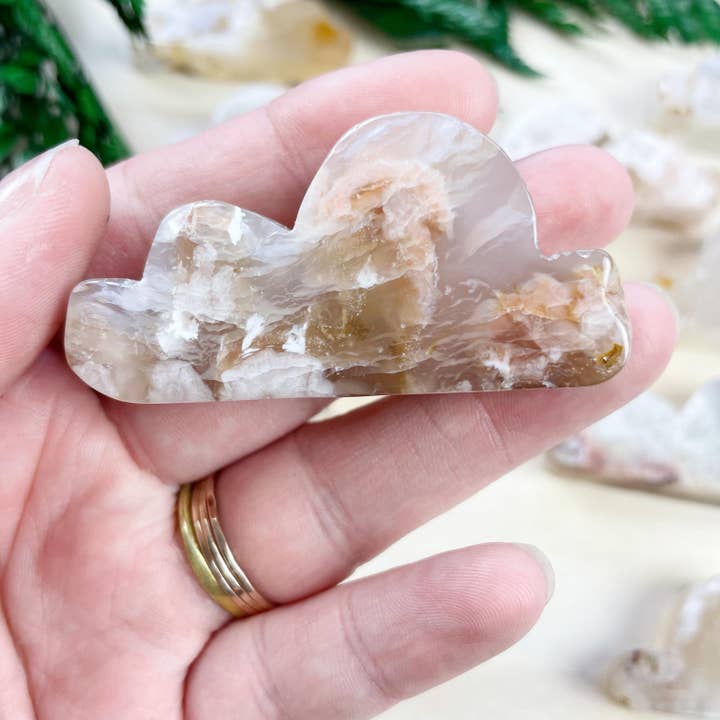 Ewelina Pas Jewelry - Wholesale Spiritual Stone/Crystal - Flower Agate Cloud Carving7