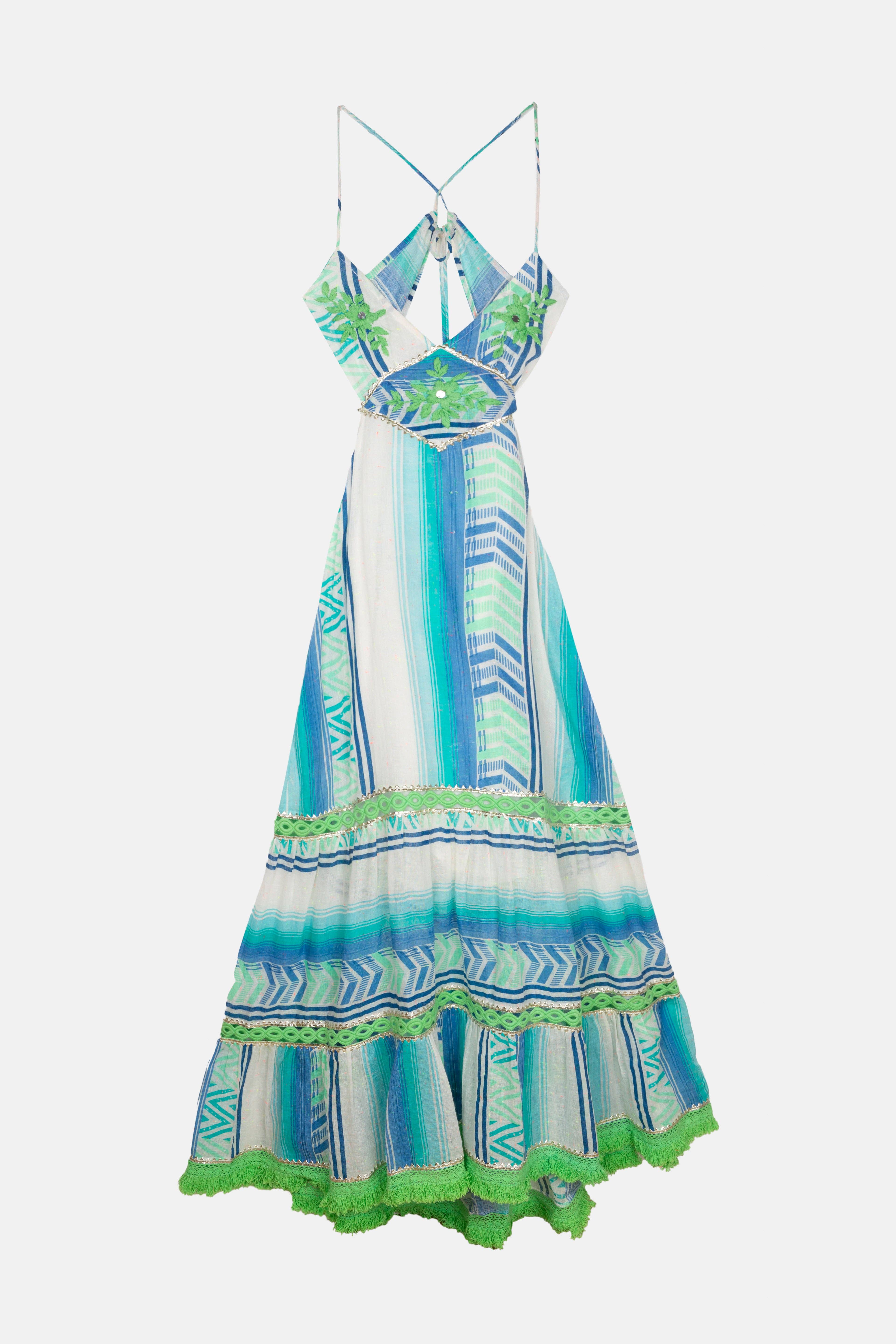 Piti Cuiti - Wholesale Dress - Women's - FRIDA AQUA CUT LONG DRESS3