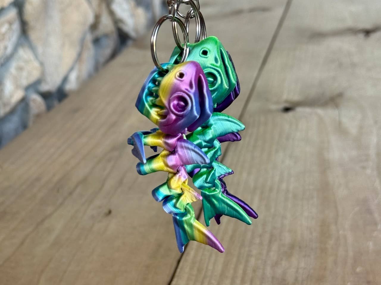 LNZ Custom Design - Vendita all'ingrosso Portachiavi - Unisex - Portachiavi Squalo Scheletro Flessibile - Stampato in 3D1