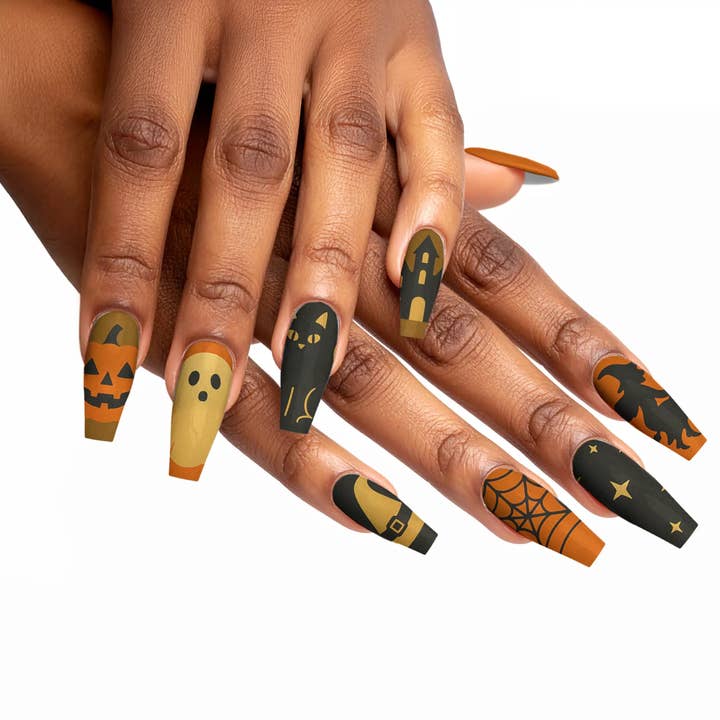 FYNE BODY - Wholesale Press-on/fake nails - Ghoul's Gold Glamour Halloween Press-On Nails15