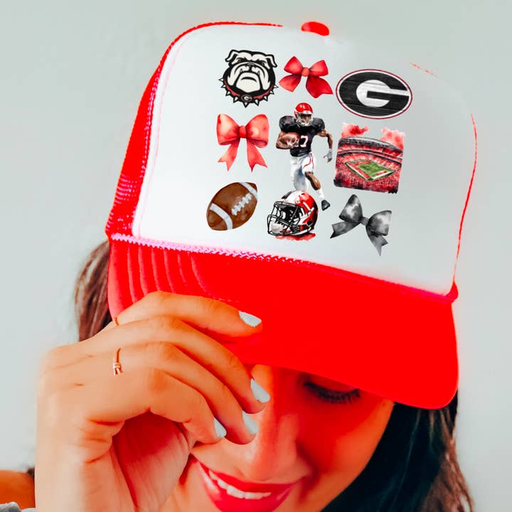 Casquette de camionneur Coquette Football Bulldogs de Géorgie pour la vente par Gia Gifts Boutique