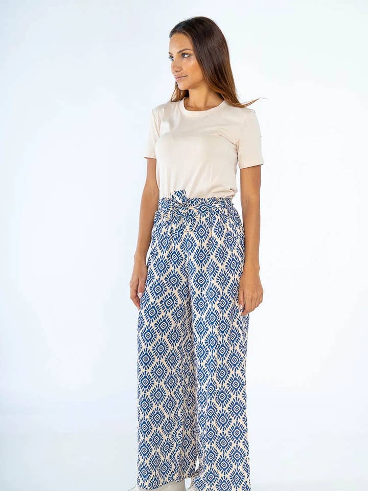 Sun print pants @1105_PaSoleil for wholesale by Mimi & Gogo