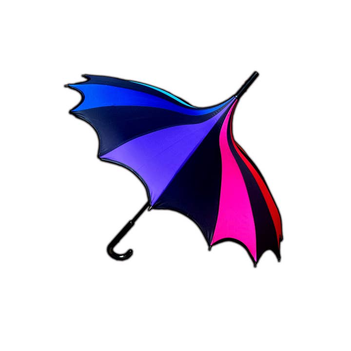 vampirefreaks - Vendita all'ingrosso Ombrello - Donna - Ombrello a pagoda con bordo a ali di pipistrello « Gothic Rainbow »4