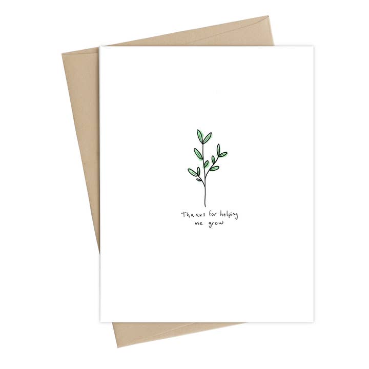 Little May Papery - Wholesale Thank You Card - Thanks for helping me grow