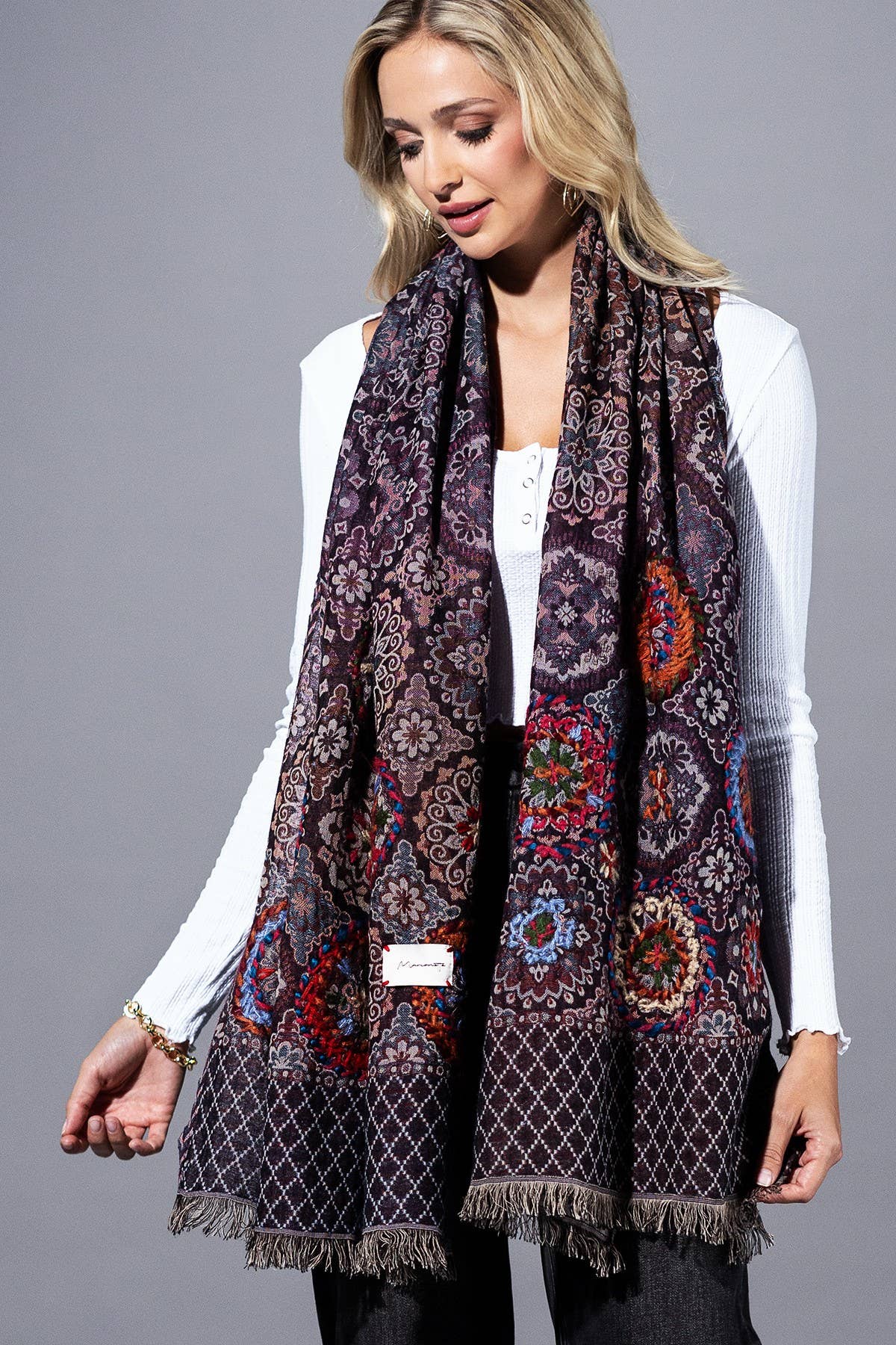 Cotton Wool Iris Scarf for wholesale on Faire2