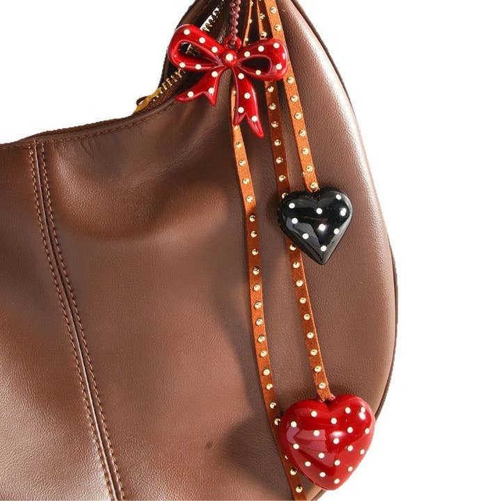 ACCITY - Wholesale Keychain - Women's - Handmade Heart Bow Keychain Bag & Phone Charm_CWMM75497