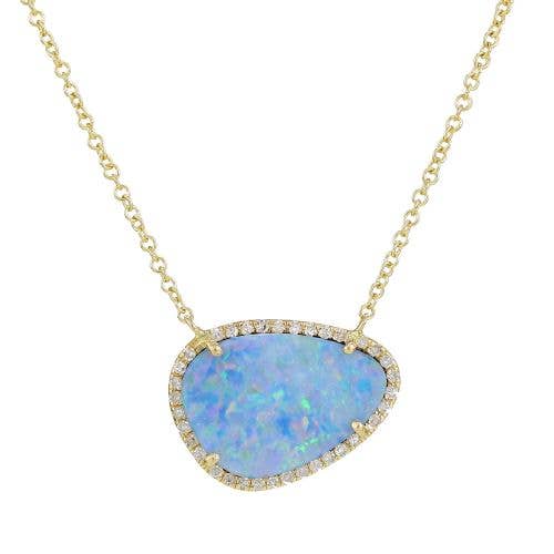 Collana con opale australiano con diamanti in per la vendita all'ingrosso da parte di Jewels of Mewar