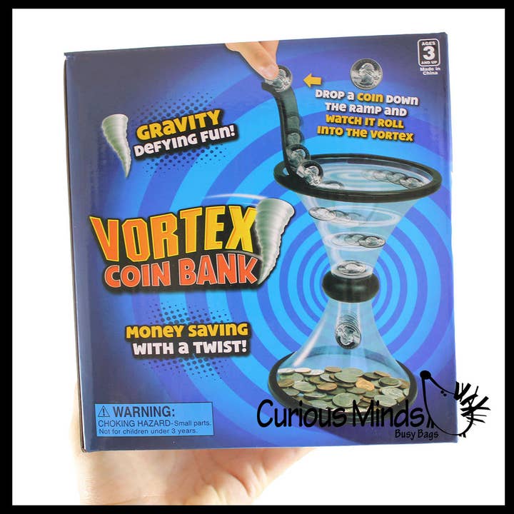 Curious Minds Toys – wholesale Money/piggy bank – Child & baby – Vortex Gravity Spiral Piggy Bank - Spare Change Holder Cute