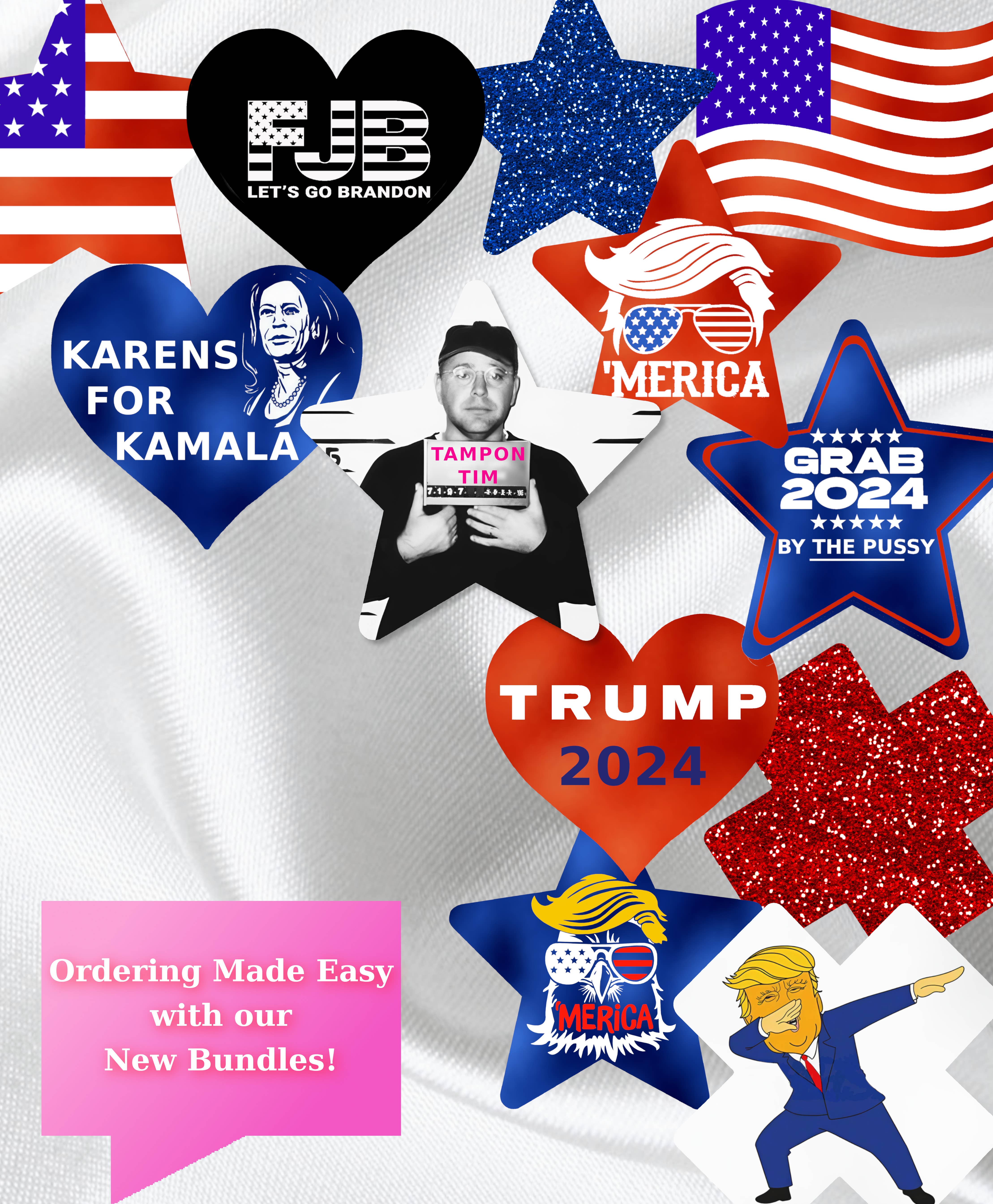 Niptees - Wholesale Nipple Pasties - Women's - MAGA Trump BUNDLE Nipple Cover Pasties1