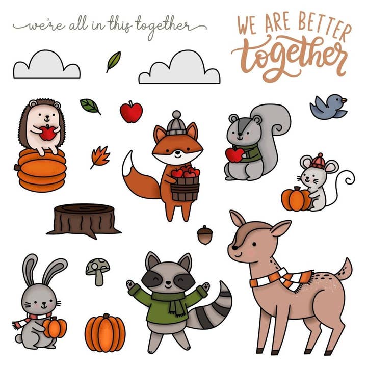 Mejor Juntos - Set de Sellos de Fotopolímero 6x6 - Retiro para venta al por mayor de Honey Bee Stamps