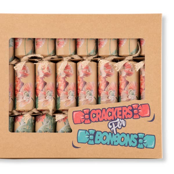 Crackers for Bonbons - Wholesale Christmas decoration - Eco-Friendly, Red Flower, Box of 8 | Bonbon Crackers4