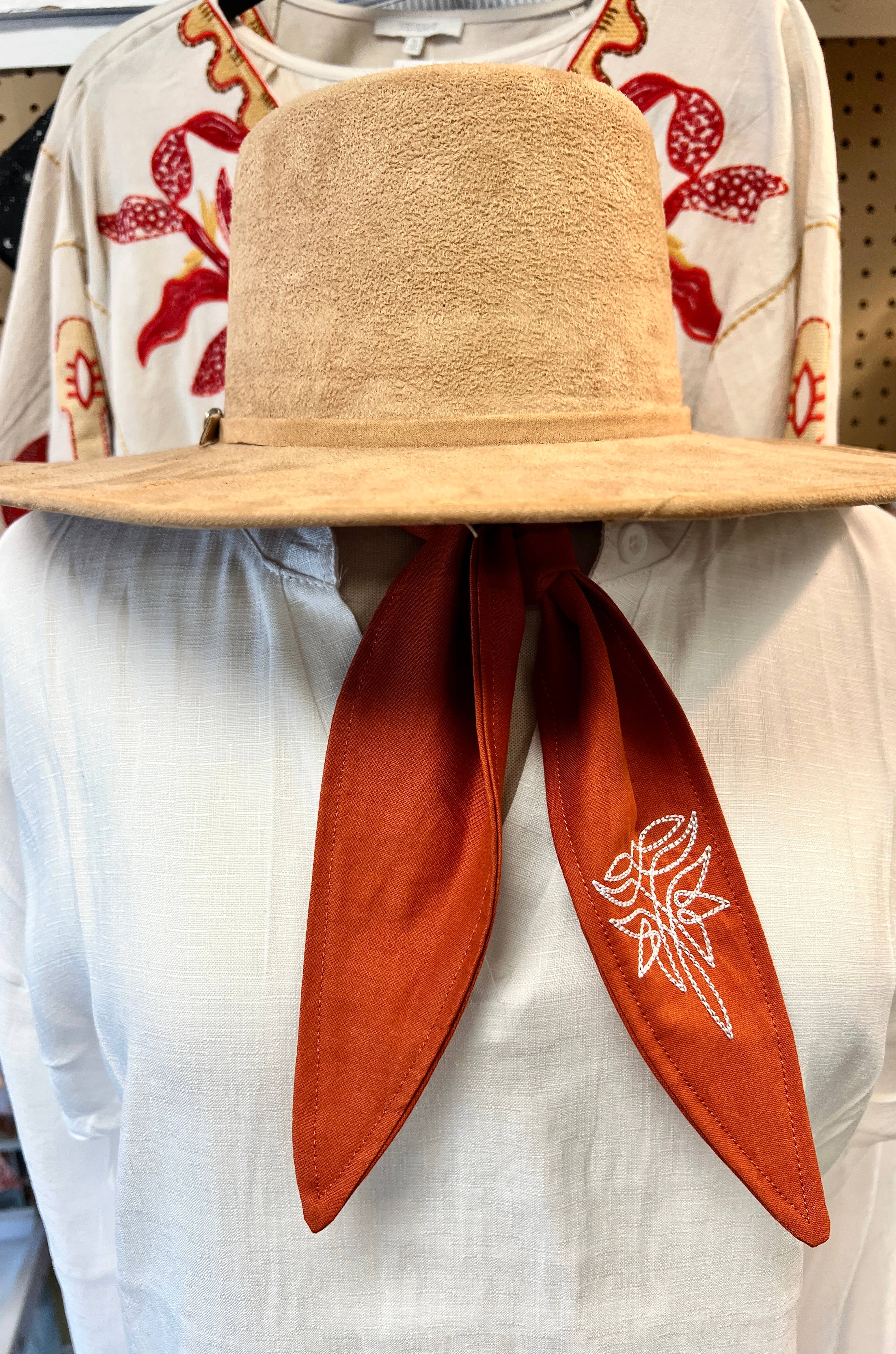 The Funky Soul - Wholesale Scarf - Women's - Western Boot Stitch Embroidered Ascot Scarf, Gifts7