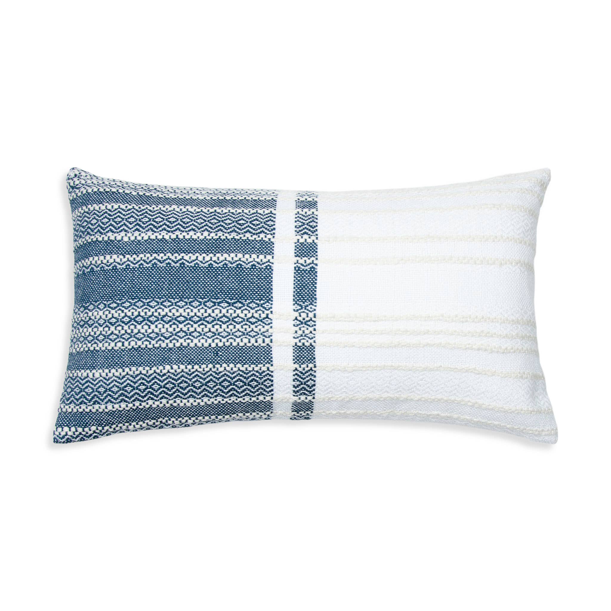 Elsie & Zoey - Wholesale Lumbar Pillow - Genevieve 12X22" Handwoven Striped In/Outdoor Throw Pillow1