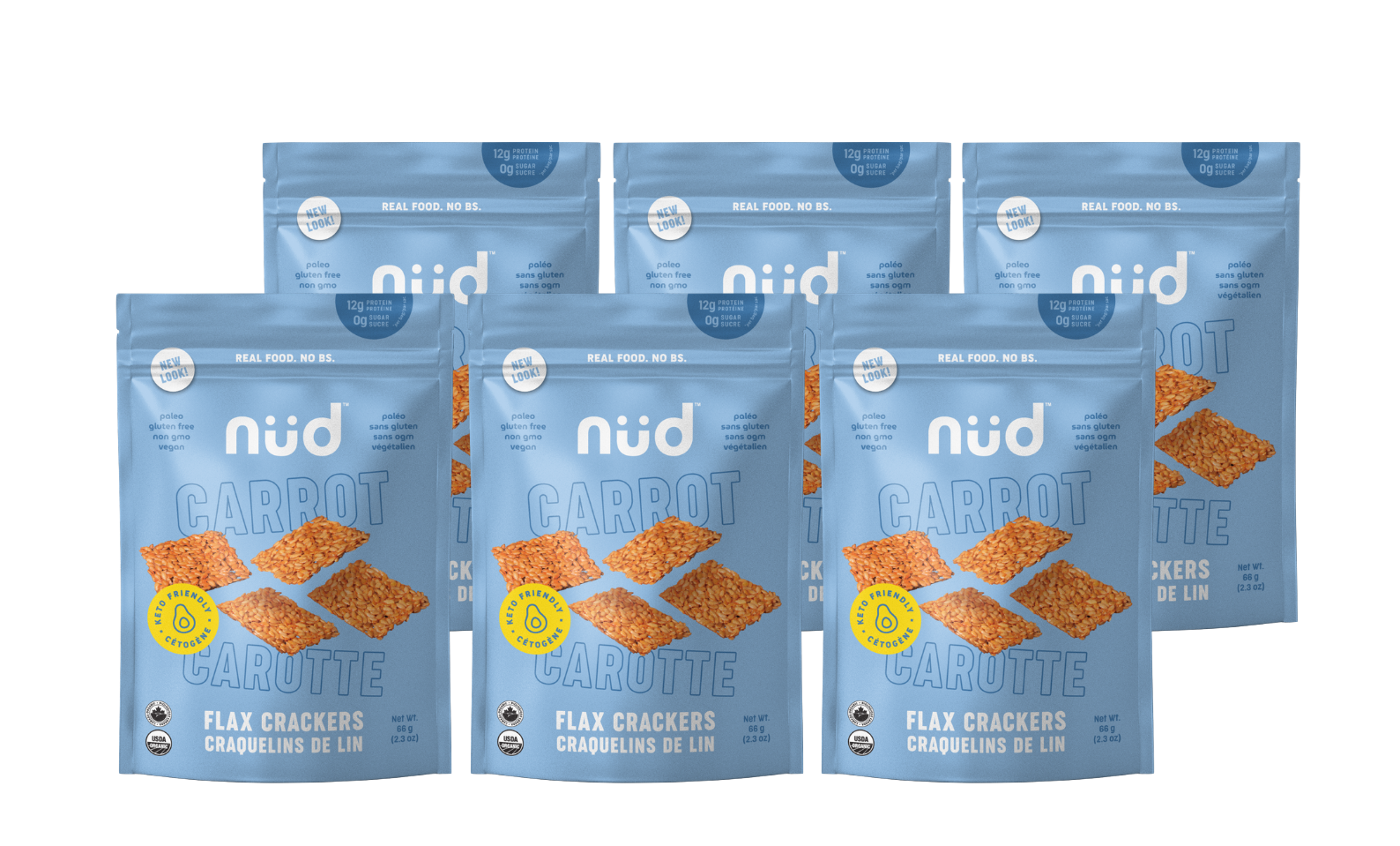 nud fud Inc. - Wholesale Crackers - Keto Carrot Flax Crackers3