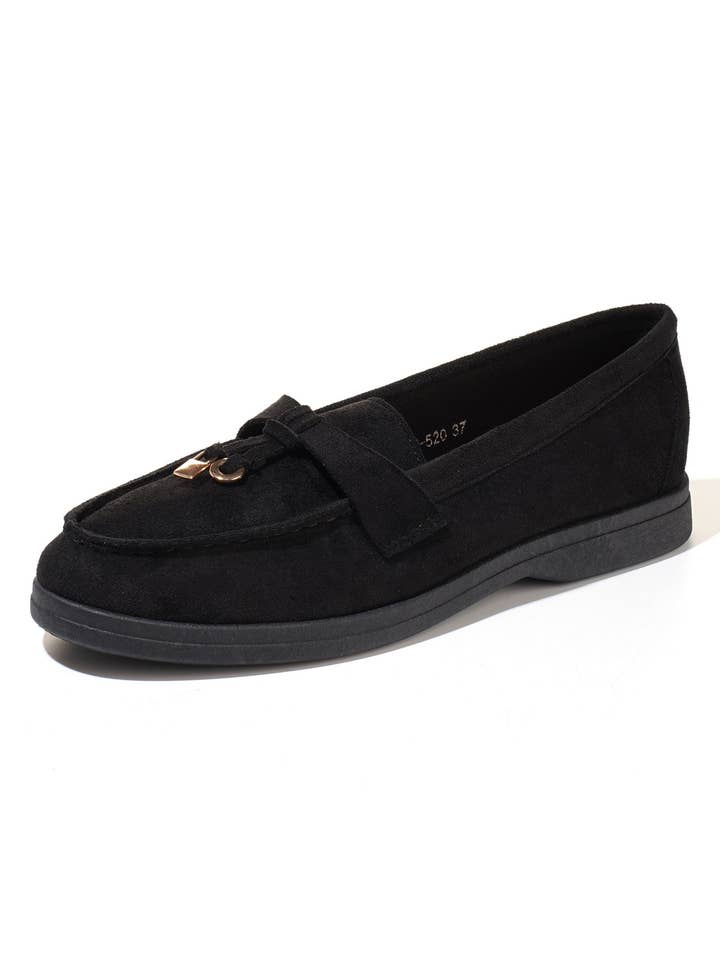C'M PARIS - Wholesale Flats - Women's - Flat Suede Loafer with Tassel 77-5202