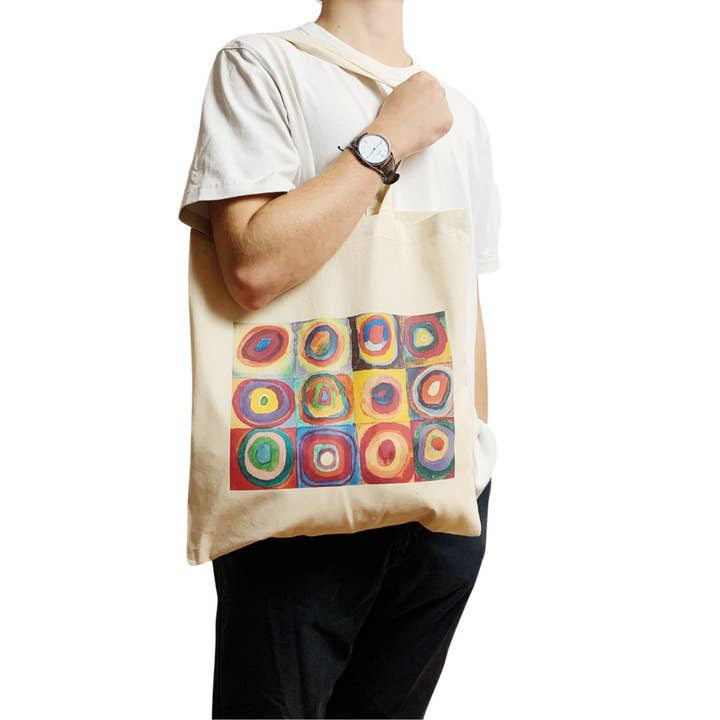 Borsa a tracolla con quadri di Kandinsky e cerchi concentrici - Vintage per la vendita all'ingrosso da parte di ZZZEBRAAA LIMITED