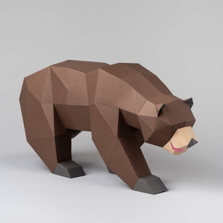 Sofs Designs - Wholesale DIY Craft Kit - DIY Grizzly Brown Bear 3D LUX paper origami model Kit
