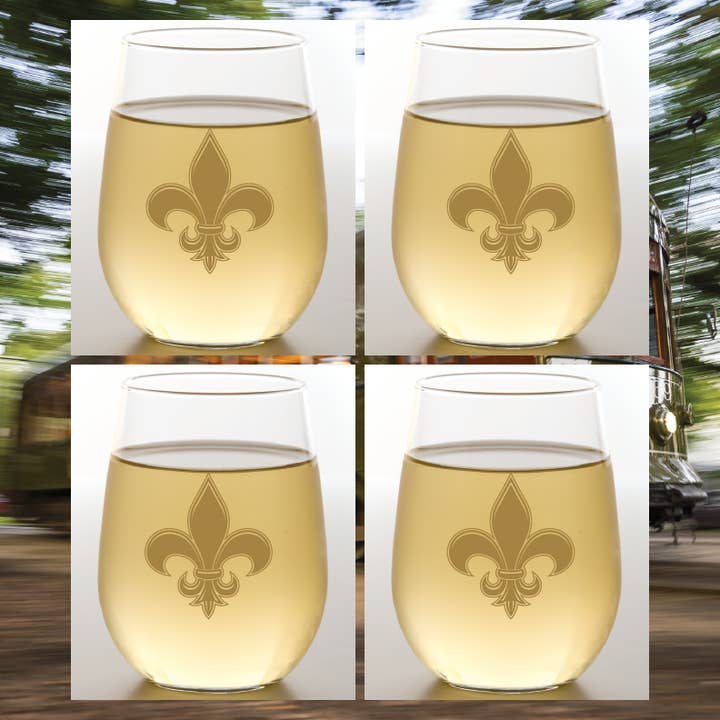 FLEUR DE LIS Unbreakable TRITAN Plastic Wine Glasses for wholesale by Wine-Oh!
