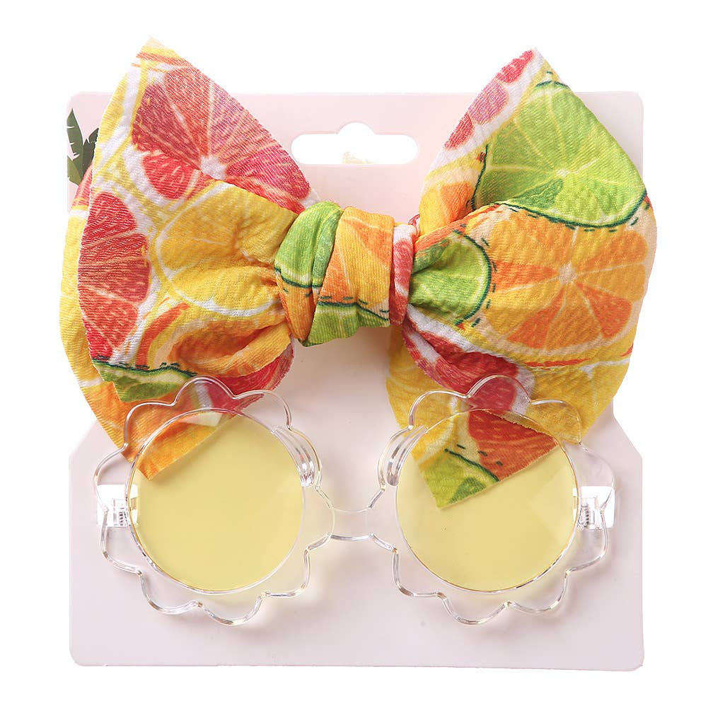 Little Trendy - Wholesale Sunglasses - Kids - Baby Girl  Sunglasses and floral Headband 2pcs Set5