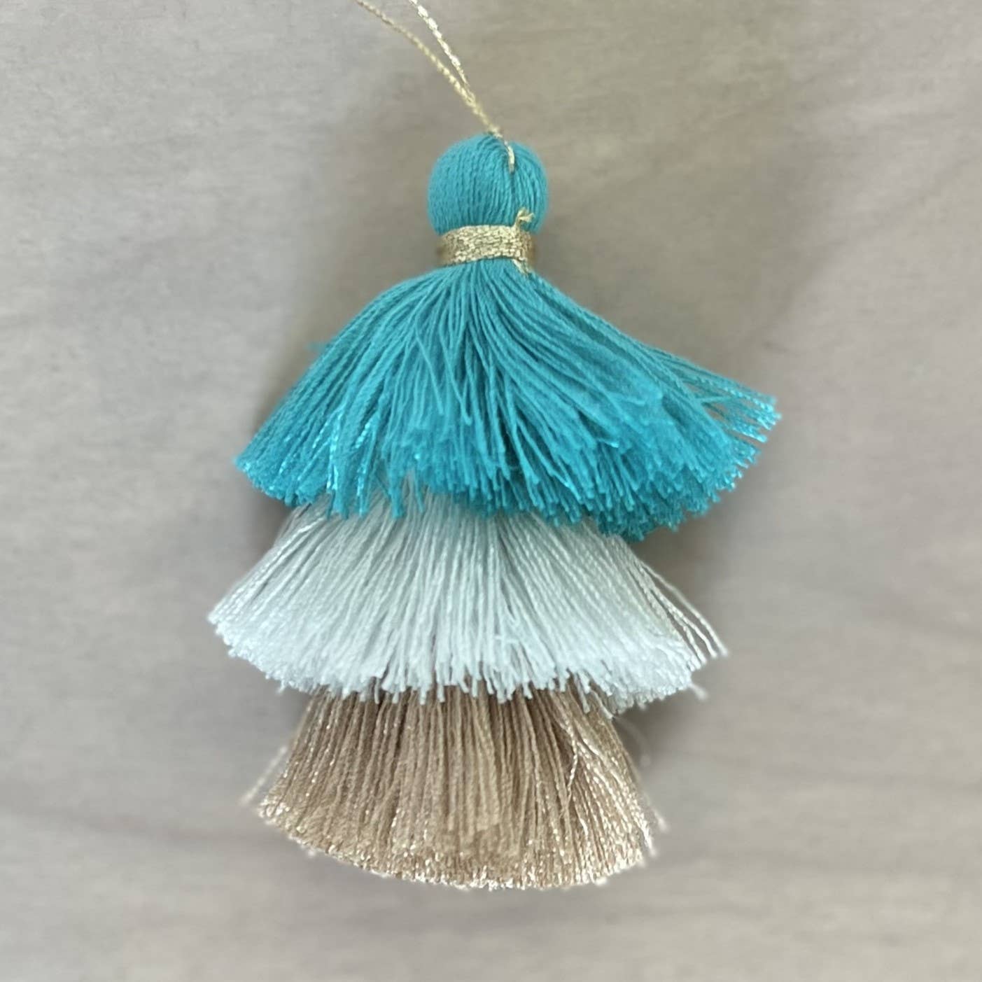 Palmy Pineapple - Wholesale Keychain - Women's - 3 Tiered Ombre Cotton Tassel with Gold Loop25