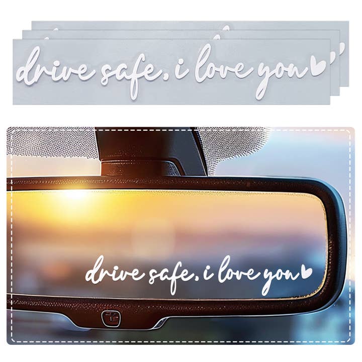 Wrapables.com - Wholesale Sticker - Wrapables Drive Safe, I Love You Rearview Mirror Decal 3pcs