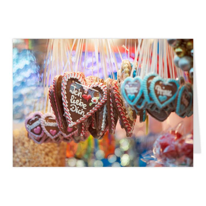 Tarjeta plegable "Corazones de jengibre" para venta al por mayor de paruspaper. nutzfeine papeterie