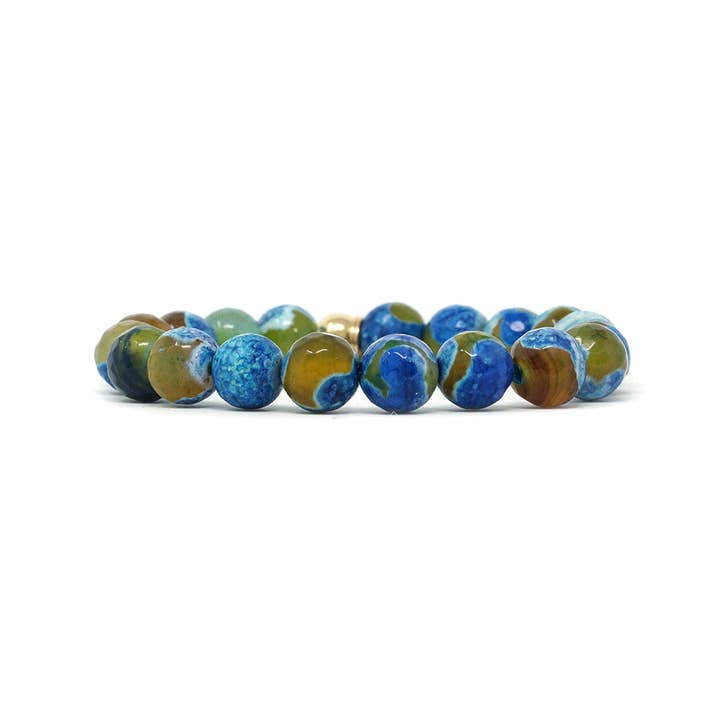 Natural Stone Bracelet - Gobi Agate (10MM, Faceted, Earth) for wholesale by realia by jen