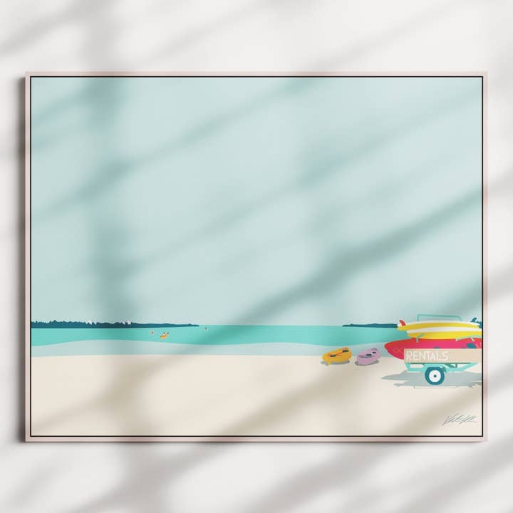 Kayak Rental Travel Print 8x10 for wholesale by Byway Press