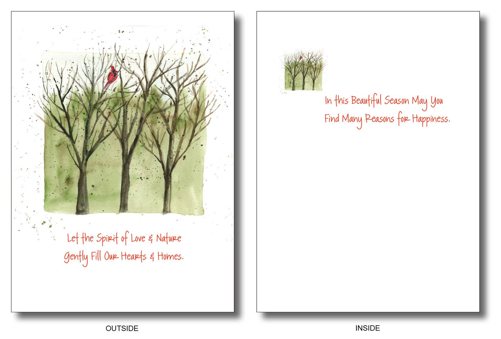 WORDS & WATERCOLORS BY PEG CONLEY - Wholesale Season's Greetings Card - Lone Cardinal1