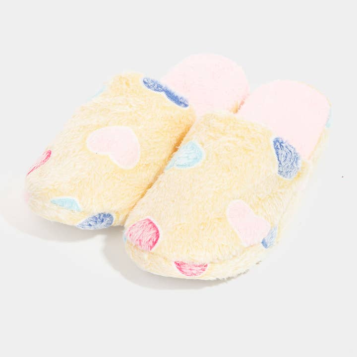 Collections by Fame Accessories - Wholesale Sandals - Women's - Heart Pattern Faux Fur Slippers3