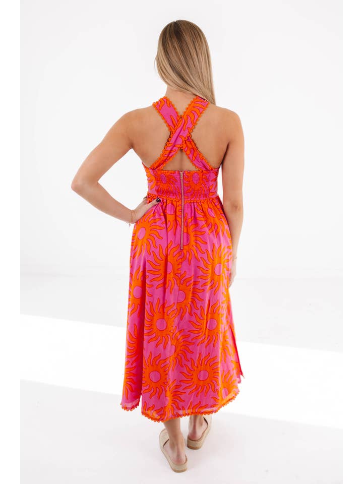J.Marie Collections - Wholesale Dress - Women's - Mara Ric Rac Cross Midi Dress