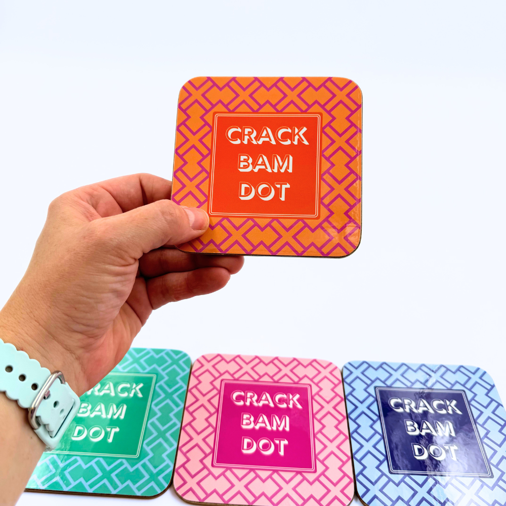 My Fair Mahjong - Wholesale Coasters - Mahjong Coasters, 4 Set  | Gift or Prize | Green, Pink, Blue, Orange2