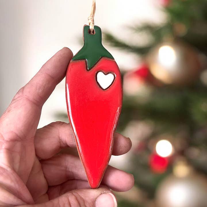 Little Clay Hen - Wholesale Ornament - Red Chile Pepper Artisanally Crafted Ornament3