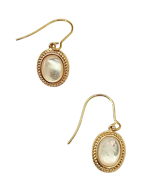 Audrey elegant oval stainless steel drop earrings for wholesale by Amber Leaf Jewellery