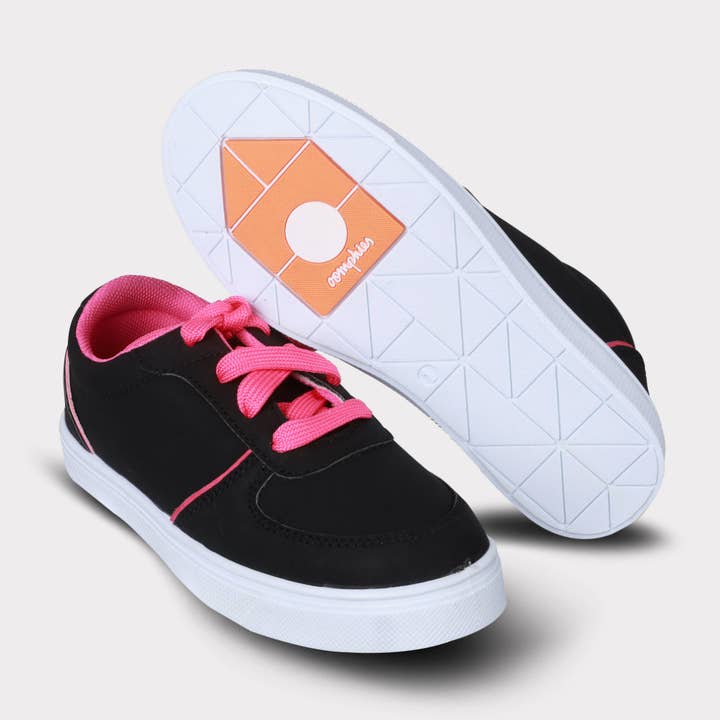 Black Mika Youth Girls Lace-Up Shoe for wholesale on Faire11