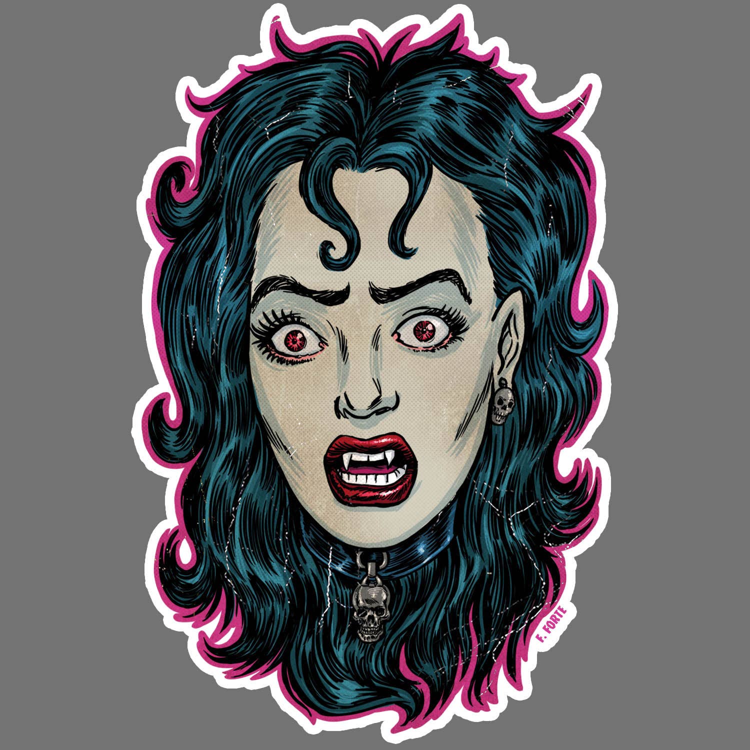 Xeno Pop - Wholesale Sticker - FrankenHorrors Sexy Vampiress 5x3 die cut vinyl sticker0