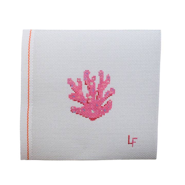 Corallo Glitter Tela per Ricamo Dipinta a Mano per la vendita all'ingrosso da parte di La Fete Needlepoint