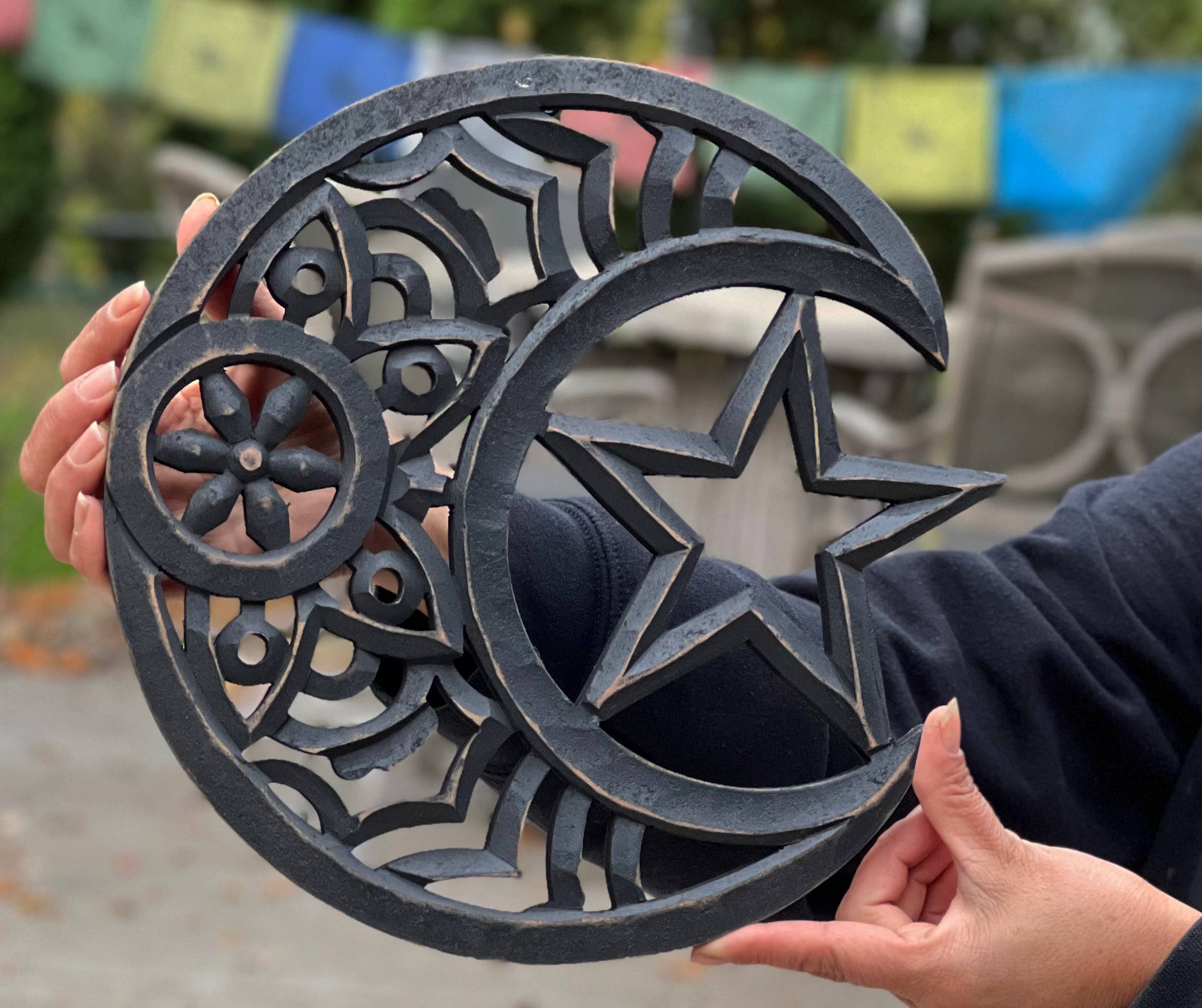 Lungta Imports - Wholesale Wall Accent - Handcrafted Wooden Celestial Star Moon Wall Décor Hanging7