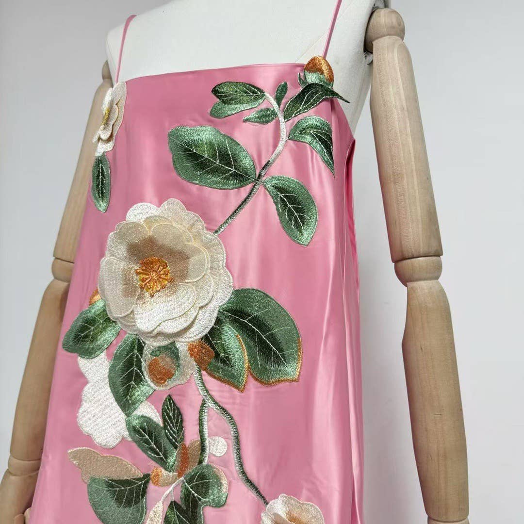 Productseeker - Wholesale Dress - Women's - DR685Y 3D Embroidered Backless Suspender Dress in Soft Pink20