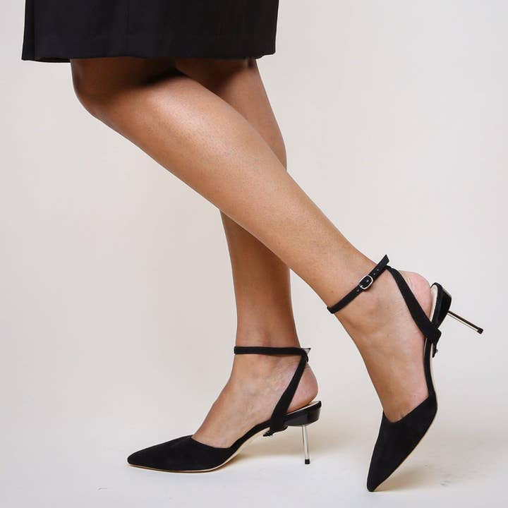 Stilettos negros de ante + Marilyn para venta al por mayor de Alterre