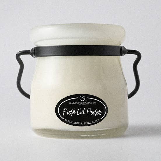 Bougie en pot de crème de 5 oz : Fresh Cut Fraser pour la vente par Milkhouse Candle Company