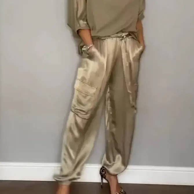 safistyle - Wholesale Top & Pant Set (NOT Loungewear) - Women's - Satin Top and Cargo Pant Set17