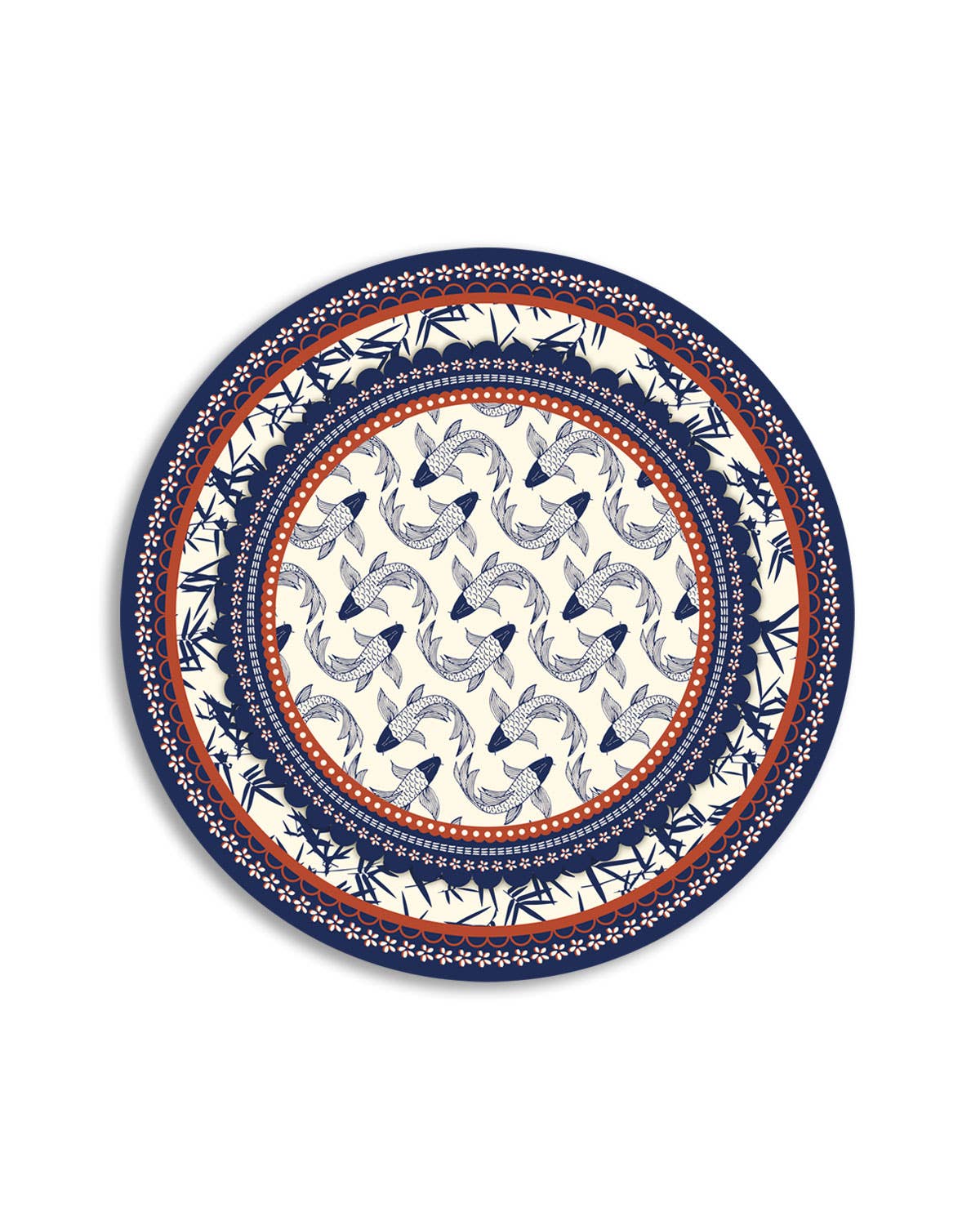 Emily Evans - Vente Sets de table - Ensemble de 6 sets de table ronds motif Japon7