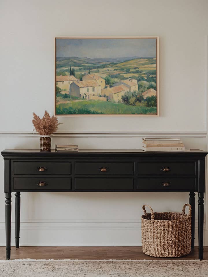 VILLAGE IN BLOOM, canvas wall art print for wholesale by Oleka Canvas