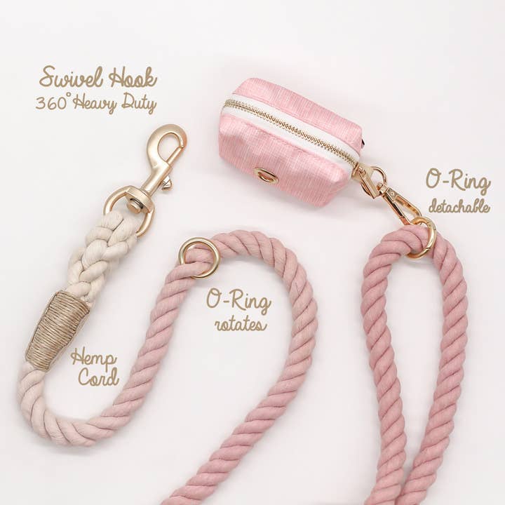 Bop Pop Pets - Wholesale Pet Leash - Dog - Cotton Rope Leash Ombre Pastel | Cloudberry Pink