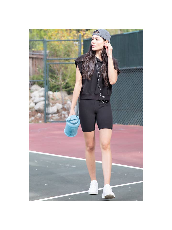 Rae Mode - Wholesale Hoodie - Women's - COTTON LYCRA SHORT SLEEVE HOODIE TOP2