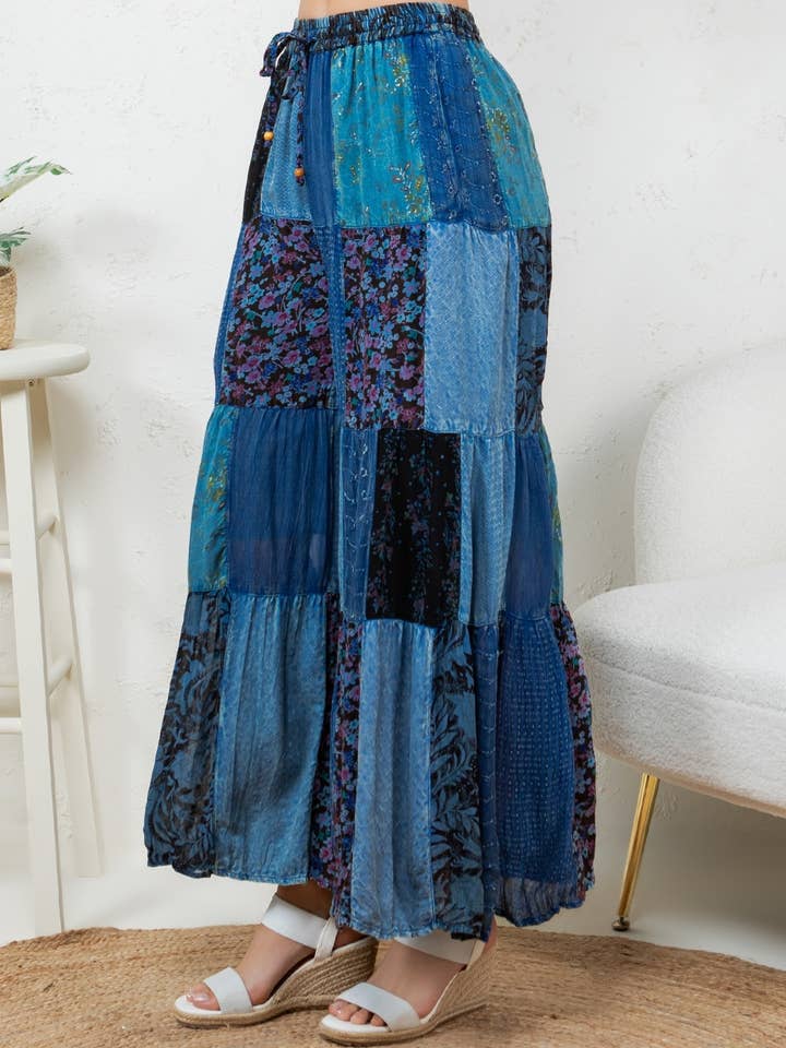 Young Threads - Wholesale Pants - Women's - Retro Revival Long Flared Patchwork Pants (New Color)21