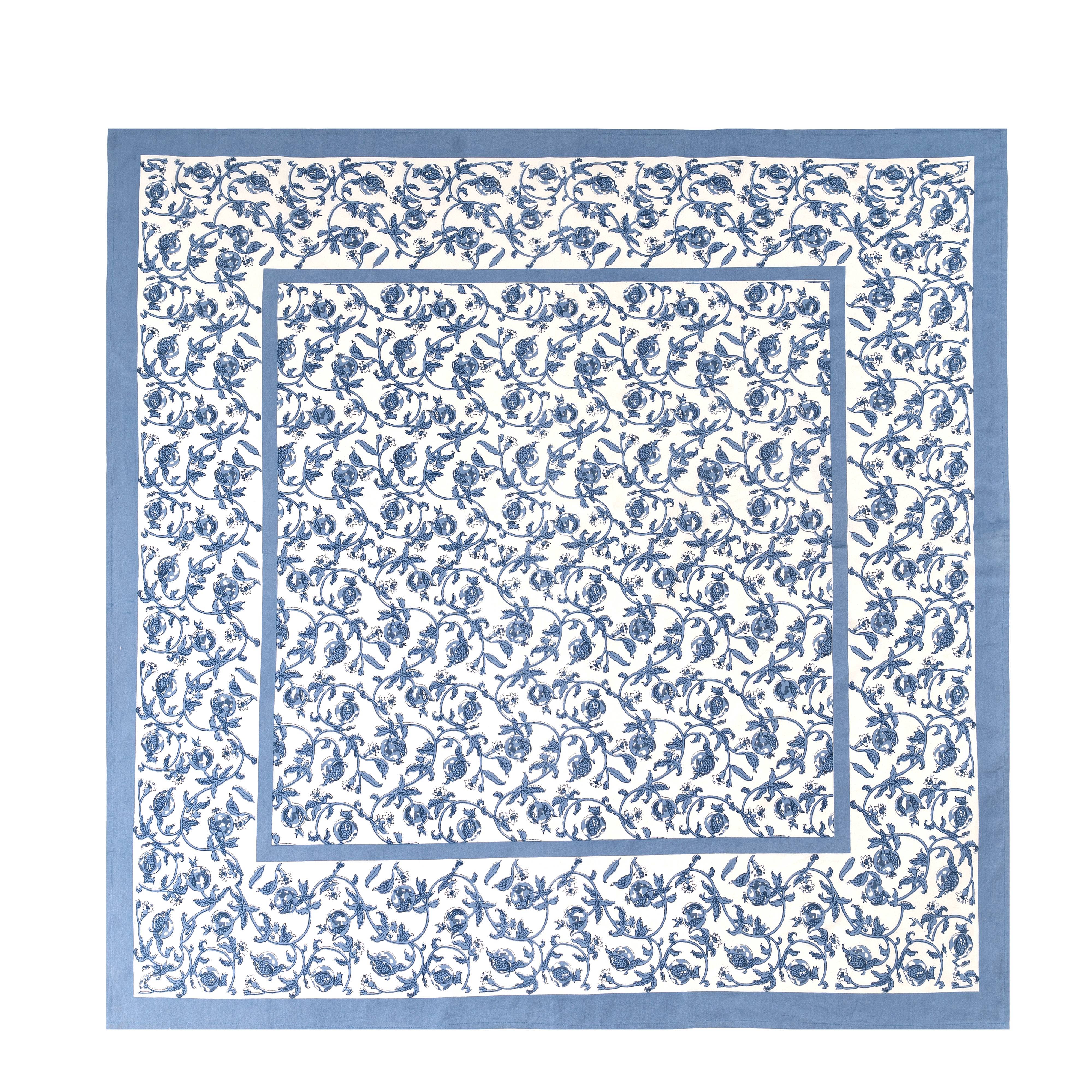 Couleur Nature - Wholesale Tablecloth - Granada Cornflower Blue | French Tablecloths3
