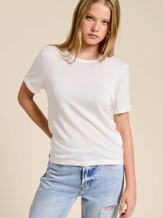 Superfeines Merino-Leichtstrick-T-Shirt für den Großhandel von Charlotte Avery